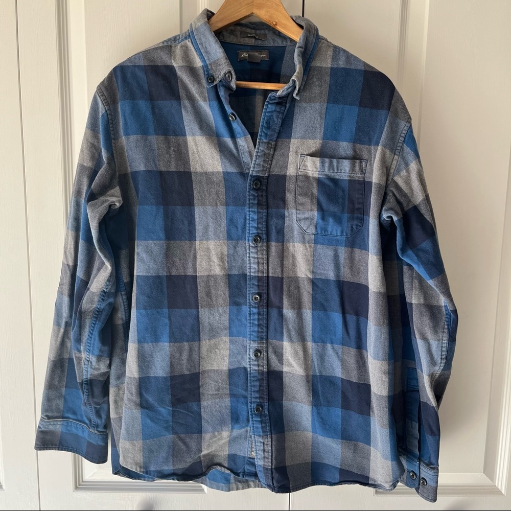 Blue and Gray Flannel Shirt